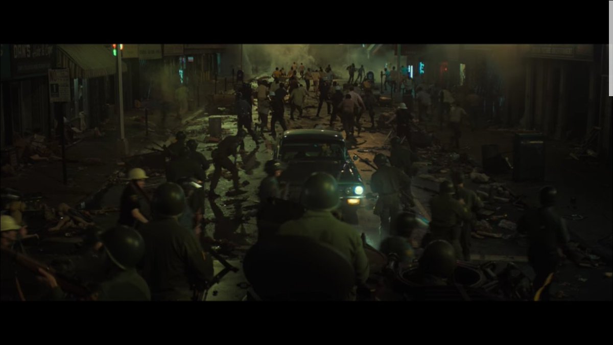 rosysulla's tweet image. And the national guard attacking a black neighborhood reacting to the injustice in the death of one of their own, but letting Dickie go while he has the body of his dead father right next to him. Dickie even still has blood on his face. 2/2 #TheManySaintsofNewark