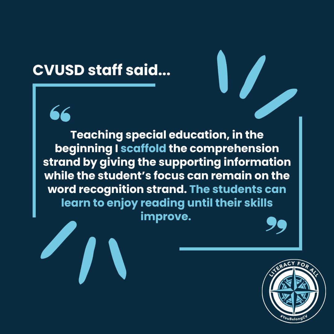 CVUSDLiteracy's tweet photo. Scarborough’s Reading Rope: The Strands That Bind Skilled Readers
@CajonValleyUSD staff on 11/27 #CVMondayMessage
Fill out your response here: https://t.co/1WE1aJtSh2 https://t.co/RzYC7kQwsY