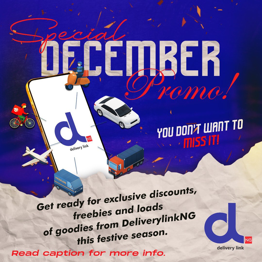 deliverylinkng's tweet photo. Get ready for the most exhilarating promo of the year 🎁 🔥 

Unveiling soon: jaw-dropping discounts, mind-blowing freebies &amp; heart-racing surprises that will leave you on the edge of your seat! 

Don’t miss out on this thrilling adventure, coming to you this December! Stay tuned https://t.co/3b2nWgxgrN