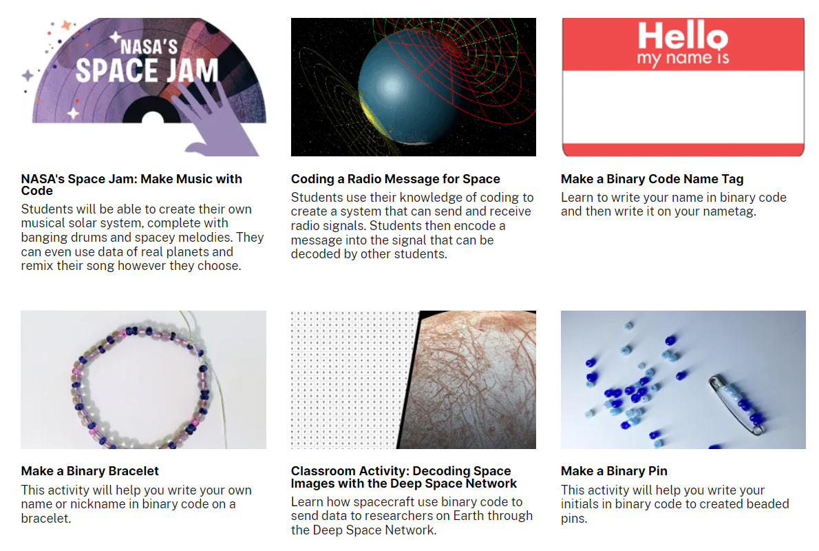 Next week, we're excited to join the annual #CSEdWeek &amp; #HourOfCode celebrations! 🎉

Looking for ways to participate? Click the link below to browse lessons &amp; activities to bring coding and computer science into your classroom. 

nasa.gov/learning-resou…