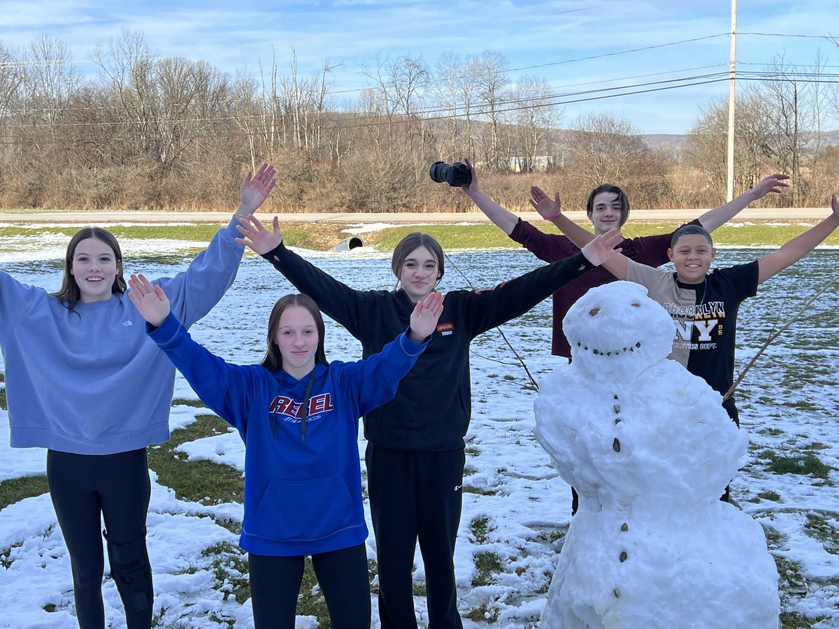 VCE WIN class decided that they wanted to build a snowman before all the snow left. Introducing Fred the snowman! #mycrcs