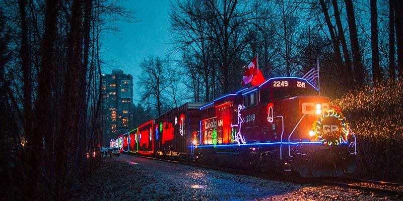 CityofPoMo's tweet photo. Bring the family down to celebrate the arrival of the CPKC Holiday Train, 5:20pm to 7:30pm Monday, December 18, 2023. There will be indoor &amp; outdoor activities, including live music, crafts, a bonfire and much, much more. Find details at https://t.co/HhSmTMy4Bd #portmoody https://t.co/Tx79QMCG9b