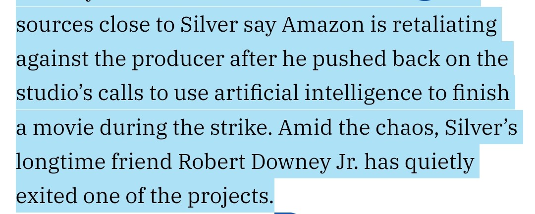 Team #JoelSilver 👍

Sorry #Amazon, but I trust Silver's team on this one. We all know that studios are butchering movies with AI.