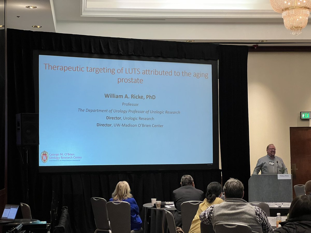 Our own Dr. Will Ricke gave a great talk at the @CAIRIBU1 annual meeting Thursday afternoon regarding therapeutic targeting of LUTS in the aging prostate! @wiscobrien @wiscurology