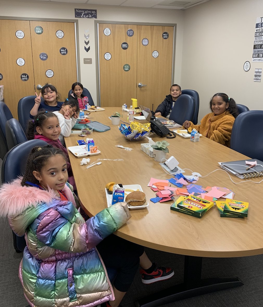 Students in K5-5th grades enjoyed a special lunch in the office for being the Most Engaged Cedar Reader in their class for the month! Students were chosen for being engaged in reading during Independent Reading. Great job to our October &amp; November Engaged Cedar Readers!📚💗😀