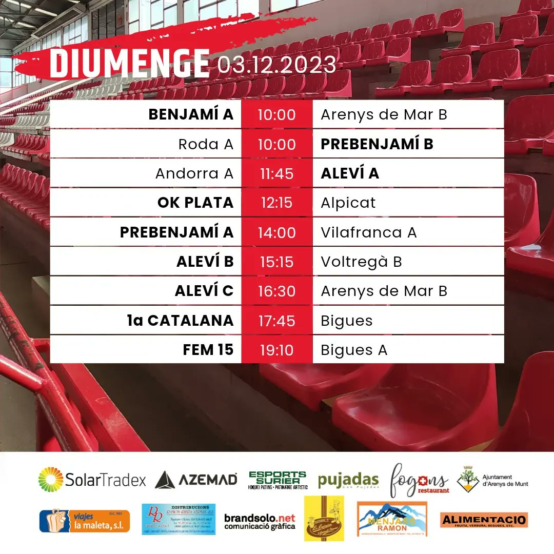 🔴⚪ Partits d'aquest cap de setmana‼️

#hoqueipatins #hoqueibase #hoqueifemení #arenysdemunt