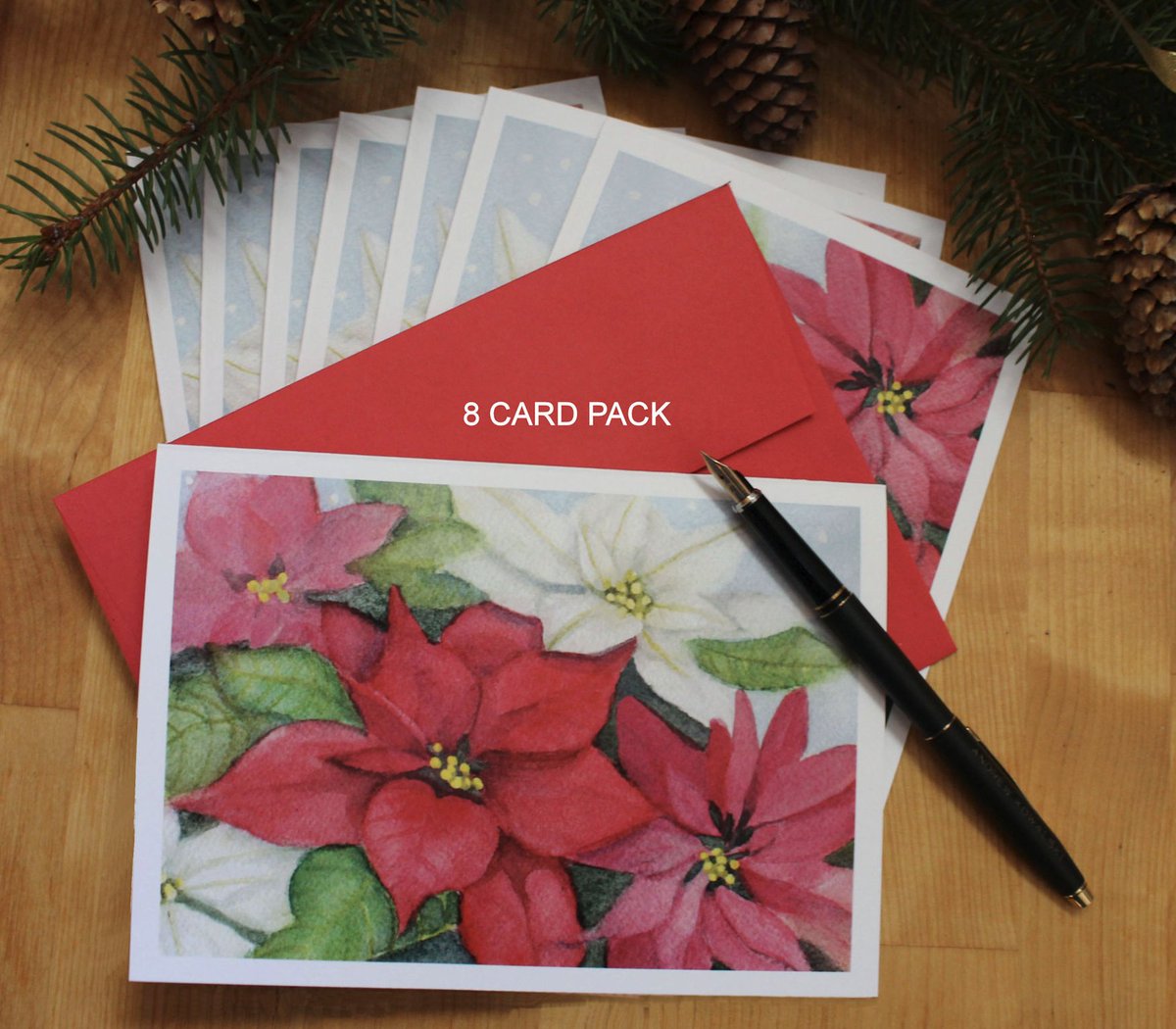 Floral Christmas Cards #red #poinsettia #Flowers #floralart #watercolor #artcards #cards #christmascards #holidaycards #mail #letters #momlife #happyholidays #MerryChristmas #shopsmall #supportsmallbusiness #SMILEtt23 #goimagine 

goimagine.com/sycamorewoodst…