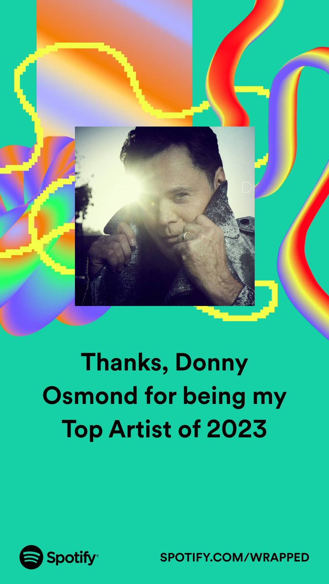 labwillis's tweet photo. @donnyosmond @Spotify You’re my #1. AND you got four of my top five spots. 

Sure wish #SoundtrackofmyLife was available. You’d have been able to make it to the moon 40 times. 😂🥰😂 https://t.co/1rDBxEMUrg