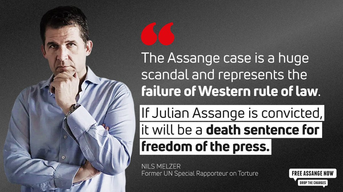 "Der Fall von Assange ist ein Riesen-Skandal und stellt ein Versagen der westlichen Rechtsstaatlichkeit dar.

Sollte Julian Assange verurteilt werden, ist das ein Todesurteil für die Pressefreiheit."

-- Prof. <a href="/NilsMelzer/">Nils Melzer</a>
ehem. UN-Experte

#JournalismIsNotACrime
via <a href="/SomersetBean/">Bean</a>