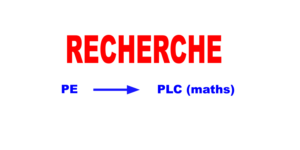 RECHERCHE prof des écoles qui sont passés dans le 2D en tant que PLC (maths si possible) afin d'échanger avec eux. Merci de faire circuler pour que je puisse avec le maximum de retours.