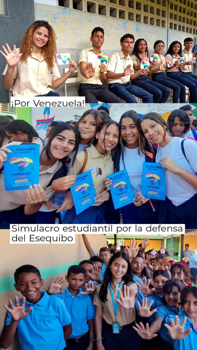 En Venezuela los jóvenes estudiantes el día de ayer fueron los grandes  Protagonistas por la patria!
Desde la UEN'Maestro Aristóbulo'se celebró el #SimulacroEstudiantil en defensa de los derechos por el #EsequiboEsVenezuela.
#oriele
@_LaAvanzadora 
@MPPEDUCACION 
@NicolasMaduro