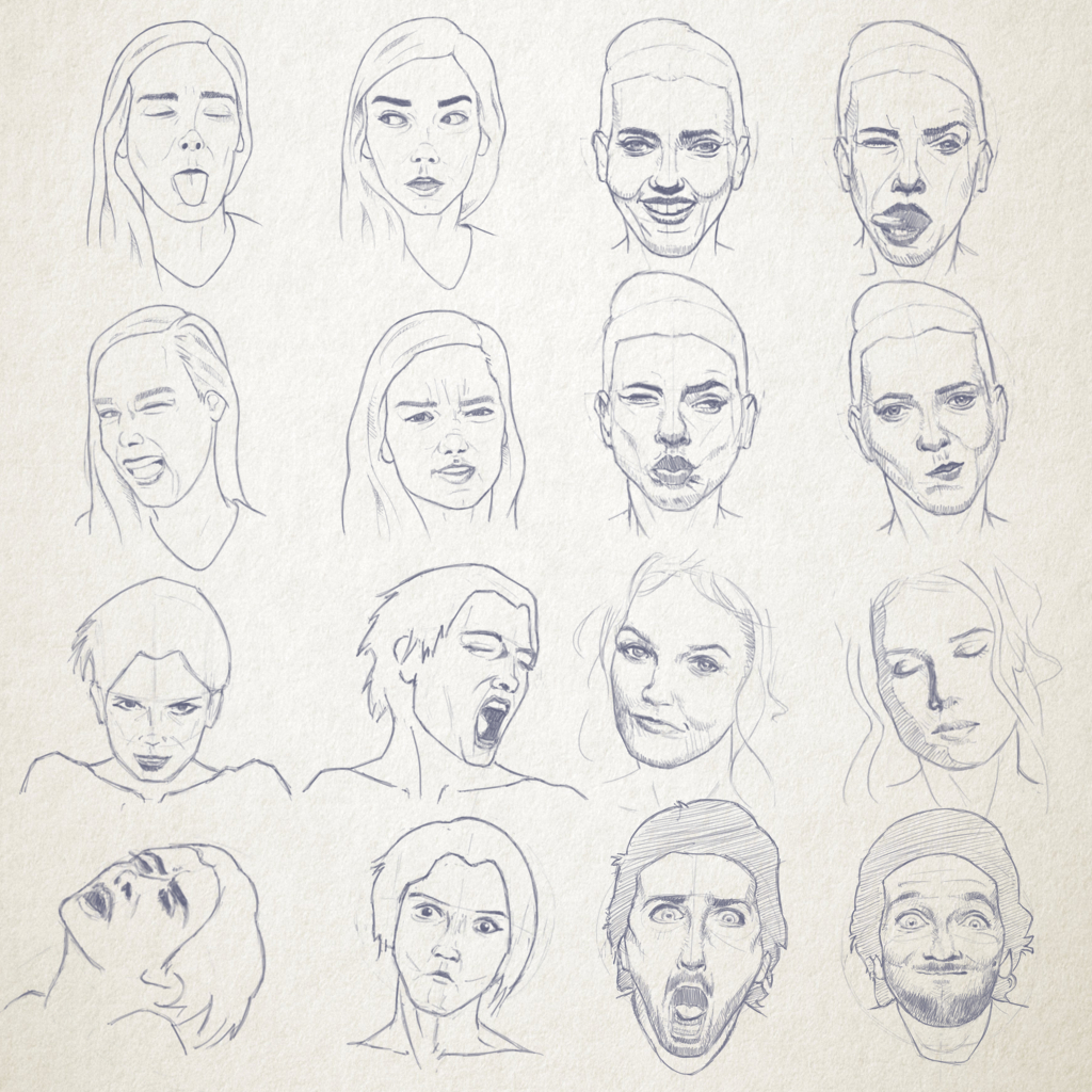rushingpixel's tweet photo. 1/2 November activity for #learntodrawin1year. Facial expression &amp; hand studies. I did a few gestures also but those are not significant this time. All done in #Krita. https://t.co/kvCrpOn4kk