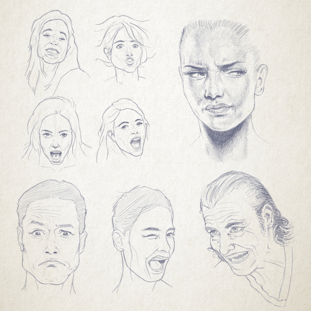 rushingpixel's tweet photo. 1/2 November activity for #learntodrawin1year. Facial expression &amp; hand studies. I did a few gestures also but those are not significant this time. All done in #Krita. https://t.co/kvCrpOn4kk