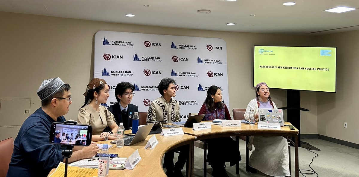 You could hear a pin drop when these young Qazaqs, some of them survivors of Soviet nuclear tests, talked about their experiences and views on nuclear issues. Full house. Lots of questions. @STOP_nuclear456 UN HQ. TPNW 2MSP.