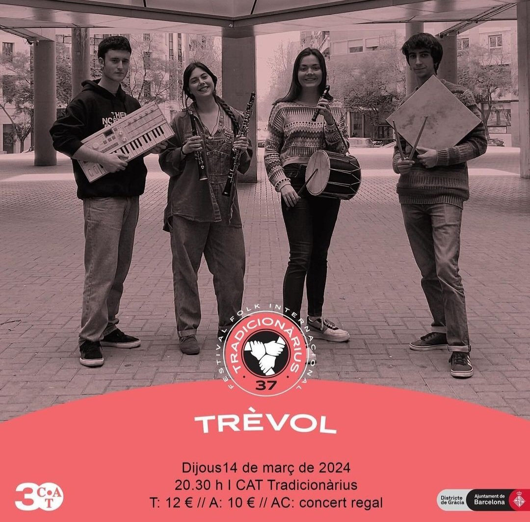 trevolgrup's tweet photo. Estem molt contents i contentes d’anunciar-vos que formem part del 37 Festival @tradicionarius 🌷
Per ara només us podem dir i demanar que us guardeu el 14 DE MARÇ AL VESPRE perquè vindrà fort ❤️‍🔥❤️‍🔥
#tradicionàrius37 https://t.co/B2tM07XesT