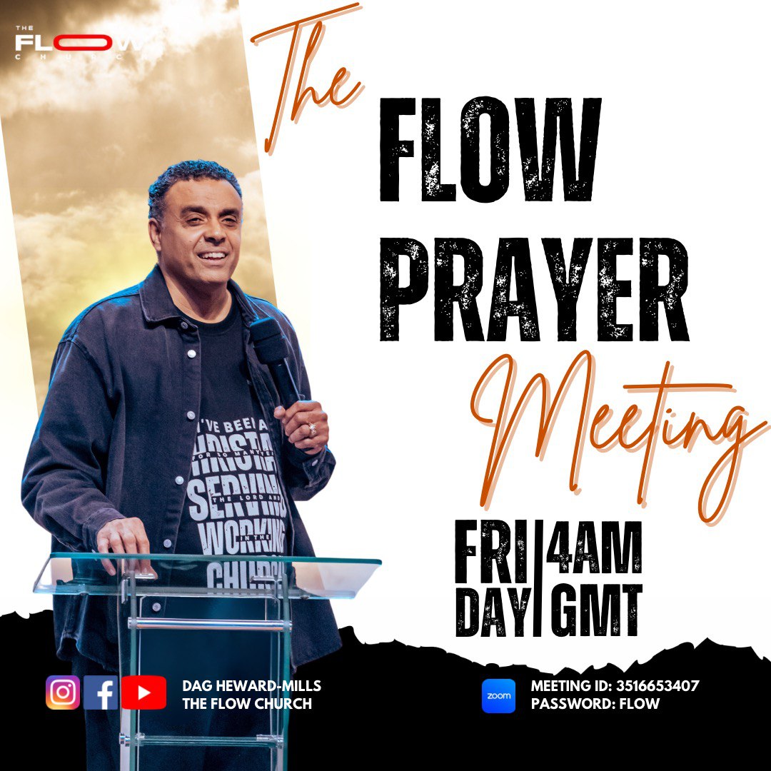 Experience the power of the Lord as we go live this Friday at 4am gmt for the Flow Prayer Meeting.

2 Timothy 1:7 - For God hath not given us the spirit of fear; but of power, and of love, and of a sound mind. 

#FlowWithMe #FlowPrayerMeeting #FlowChurch #daghmills