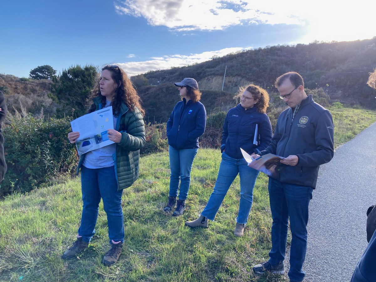 What a great tour from the San Mateo County Resource Conservation District showcasing promising nature-based solutions being used on the Coast to adapt to and mitigate climate change impacts, including flooding, wildfires & water security. @SenJoshBecker @Ray_Mueller_