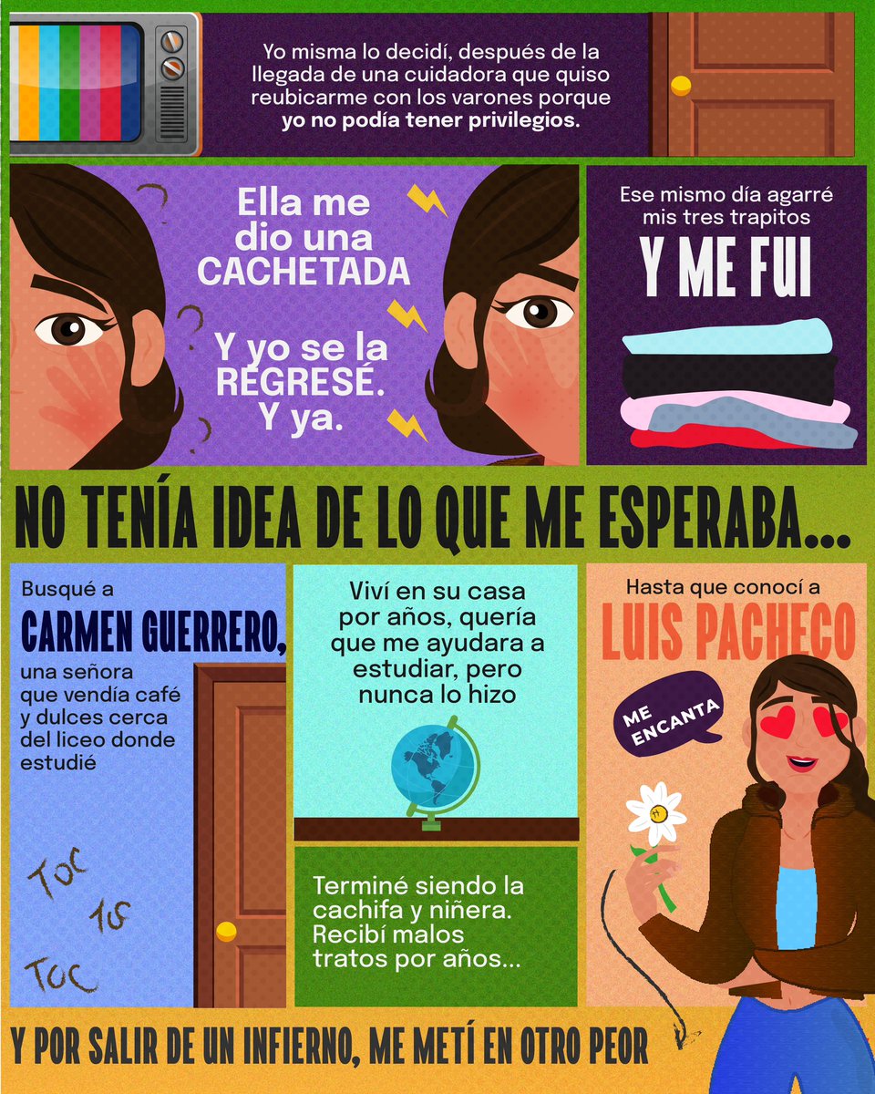 El día que conocí a mi mamá dije que no quería ser madre.

Este es un trabajo de ilustración que hice para <a href="/ElNacionalWeb/">El Nacional</a> de la historia de Carolina, una de tantas niñas/os que crecen en una casa hogar y cuando salen se enfrentan a maltrato, pobreza y dificultad.

Carrusel ⬇️