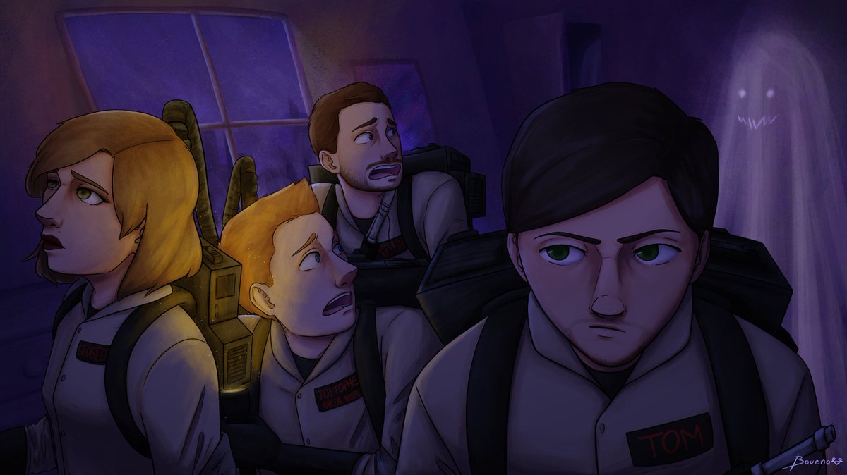 #Failytober2
C'est pas vrai, je suis pas en retard
La ptite famille en Ghostbusters

Ca fait si longtemps que je l'ai commencé, mais je l'ai enfin fini

Jour 9 : Chasseur de fantôme - Tom Clinton (+Georgia Delyle, Jostophe Kleber et Austin Barlow)
#FailyV