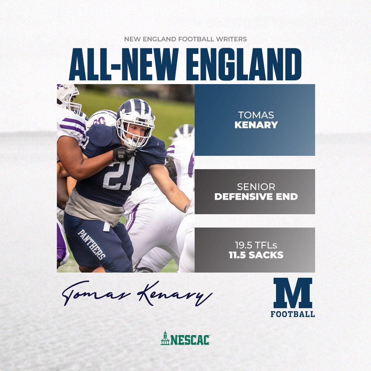 Congrats to Tommy Kenary for being selected to the 2023 New England Division II/III All-New England Team