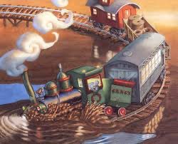 @OldVetSymposium not sure if you know the book, but this artwork reminds me of the art in a children's book i had when i was little called 'The Slow Train to Oxmox'