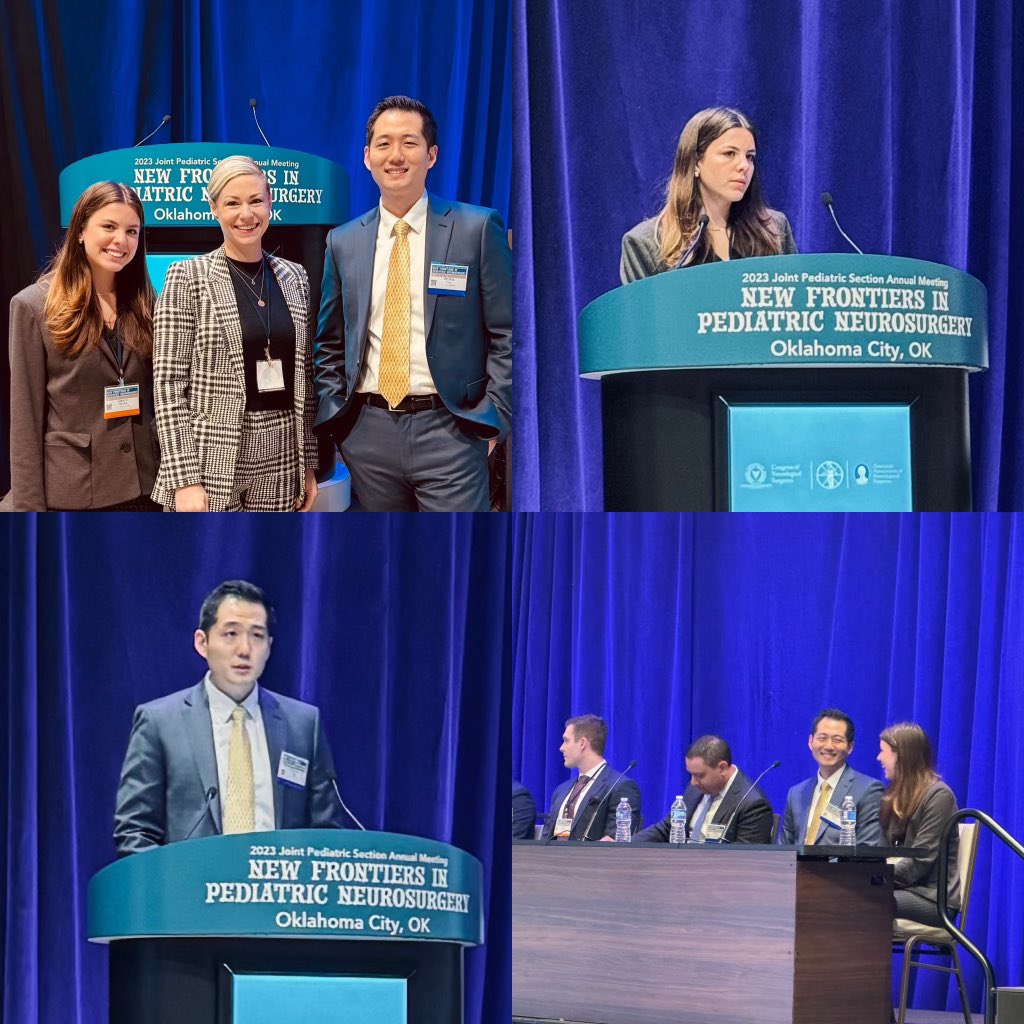 Excellent podium presentations on CSF-Brain interactions and post-hemorrhagic hydrocephalus from Peter Yang and @Gracehalupnik at the @PedsSection annual meeting. @WashUNeurosurg @PeterHYangMD @EmreKiziltug @KahleKristopher