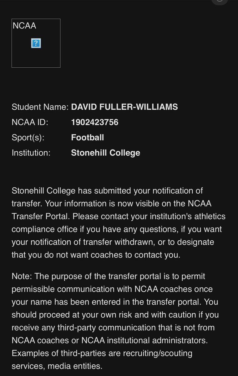 I have entered the transfer portal as a graduate transfer (July 2024) with 1-2 years of eligibility remaining.

DE/OLB/ATH
6’3  240lbs

Film link-youtu.be/Y_EFjo5X-SA?si…