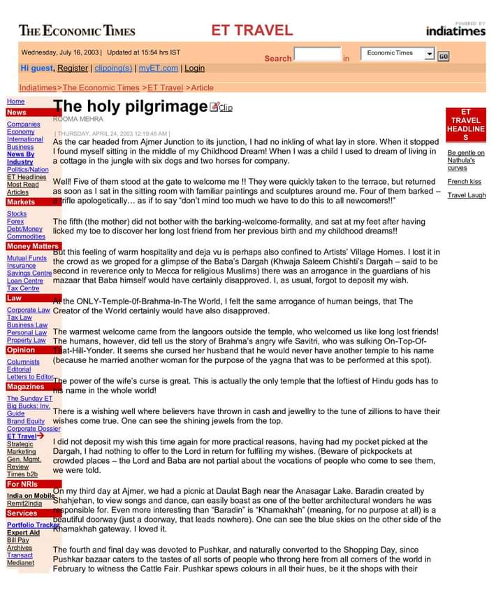 Rooma_Mehra's tweet photo. The Holy Pilgrimage
by #RoomaMehra
#RoomaMehraWriting
(The Economic Times - Travel) https://t.co/lQXgr2EHUA