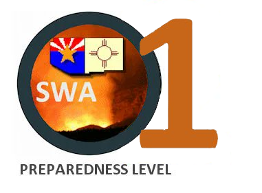 As of 0600 today, the Southwest Area went to Preparedness Level 1.