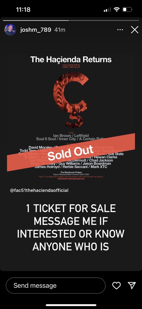 tomsulll's tweet image. One ticket for sale, unfortunately my mrs can’t come now. Get at @jm_1555 

#WHP #warehouseproject #hacienda