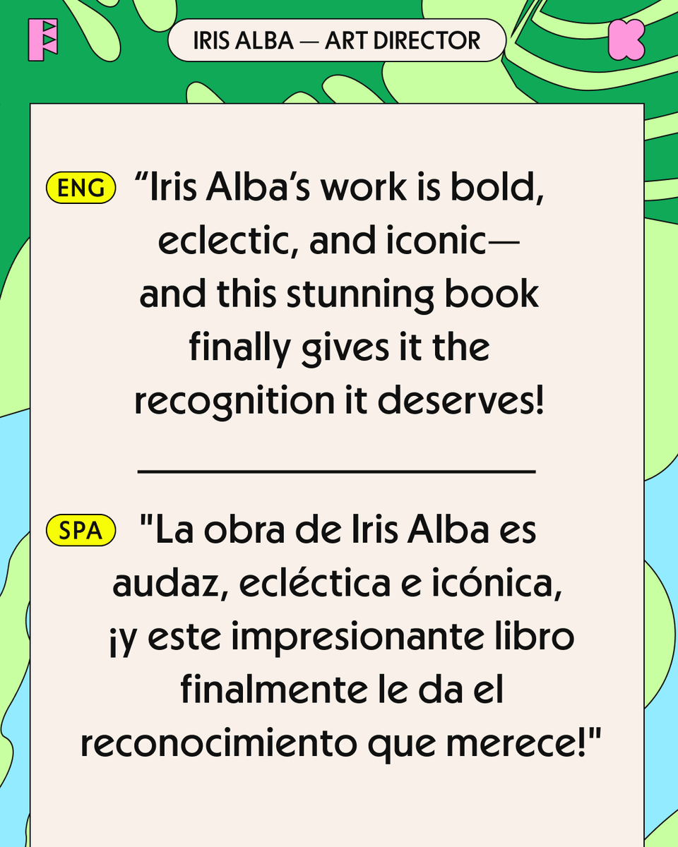 flechabooks's tweet photo. Wise words about Iris alba's work by @domesticetch—a friend, designer, writer, art director, trend forecaster &amp; now backer #19 of our campaign! 🏹

Only a few days to pre-order a copy of our book. 
Snag one while you can!

https://t.co/x3LUhIR1uL https://t.co/ZrbOfavj24