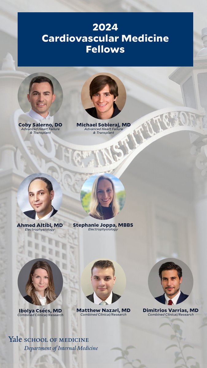 Yale Cardiology (@yalecardiology) on Twitter photo A huge welcome to the incoming fellows for 2024! We are thrilled to have you join the Yale Cardiovascular Medicine family 🫀
<a href="/YaleIMed/">Yale Internal Medicine</a> <a href="/ericjvelazquez/">Eric J Velazquez</a> <a href="/edwardmillermd/">Edward Miller, MD PhD</a> <a href="/CesiaGallegos/">Cesia Gallegos, MD MHS FASNC</a> A huge welcome to the incoming fellows for 2024! We are thrilled to have you join the Yale Cardiovascular Medicine family 🫀
<a href="/YaleIMed/">Yale Internal Medicine</a> <a href="/ericjvelazquez/">Eric J Velazquez</a> <a href="/edwardmillermd/">Edward Miller, MD PhD</a> <a href="/CesiaGallegos/">Cesia Gallegos, MD MHS FASNC</a>