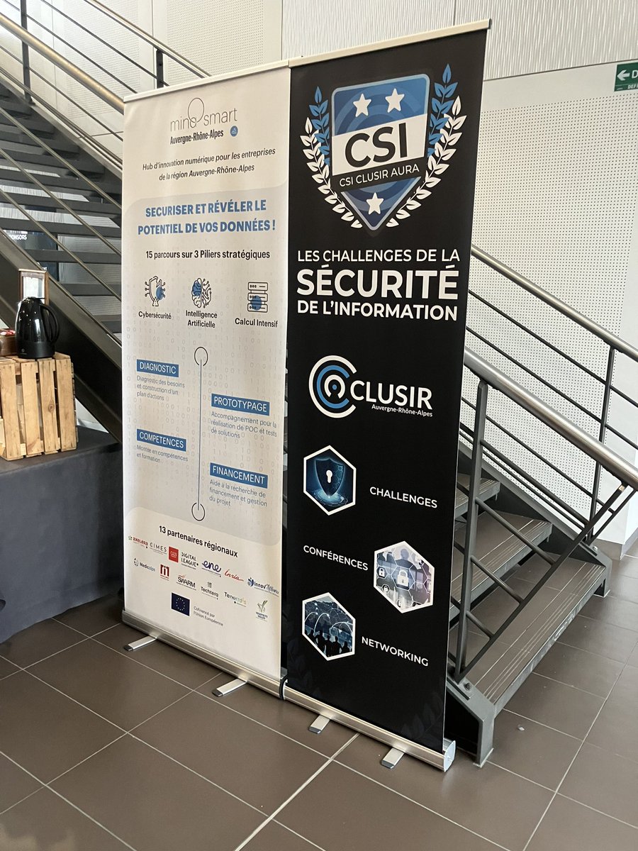 allypry's tweet image. Bravo et merci @Clusir_ARA pour cette superbe première des CSI 💪
Des challenges organisés par @rootme_org et @ozint_eu de grande qualité, des rencontres avec @ANSSI_FR @CirilGroup @AlgoSecure @Dell… 🔥
Hâte de participer à la prochaine édition 😉