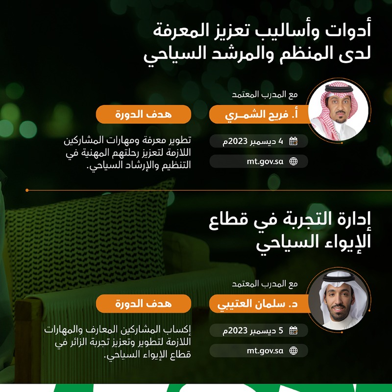 Saudi_MT's tweet photo. تعرف على دليل دورات تنمية المهارات السياحية⁩ أحد برامج ⁧#أهلها⁩، وانضم للدورات التدريبية المقامة عن بعد والتي تتناسب مع مهنتك، لتساعدك في تحقيق أهدافك المهنية.