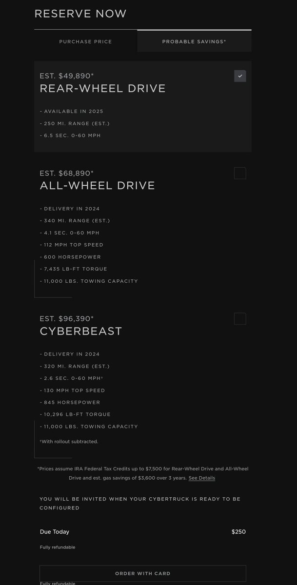 JoeTechTalk's tweet photo. CyberTruck Price https://t.co/qPUpMCElpR