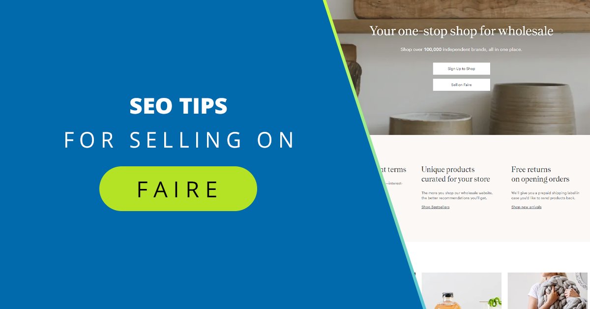 Are your products listed on @faire_wholesale? They probably should be. 🛒

Head to our blog for tips on how to stand out on #Faire

pulse.ly/m68rj6g8ag

#TheFutureIsLocal #wholesale #marketplace #seo #ecommerce #ecommerceseo #seotips