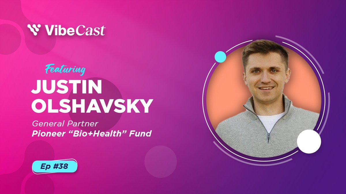 VibeCast Episode 38 w/ <a href="/olshav/">Justin Olshavsky</a>, General Partner of Pioneer "Bio+Health" Fund, is now live!

In this episode w/ host <a href="/Healthunchaind/">Ray @ Health Unchained</a>, we discuss the advantages of founders backing founders in #Biotech🧬 

Full episode here: youtu.be/uXCJY9nrmok

New episodes every week!