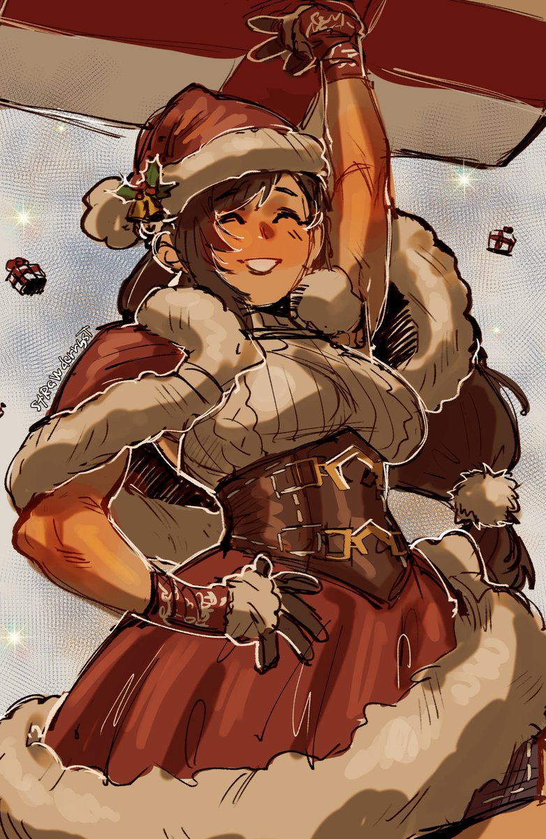 StrawderryST's tweet photo. "No need to steal our gifts! 
Or you'll get one on the head!" ♥️
#FF7EC #TifaLockhart https://t.co/WYfsOylCAE