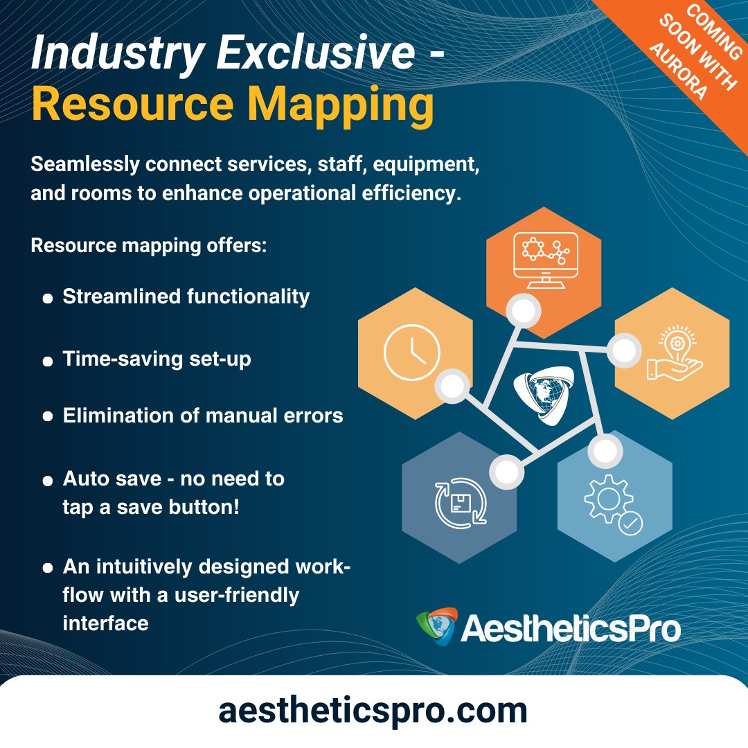 AestheticsPro2's tweet image. COMING SOON! AestheticsPro's exclusive resource mapping feature - the key to taking your business to the next level! Connect services, staff, equipment, and rooms effortlessly for maximum efficiency and convenience.
Learn more at ow.ly/rKb450Qat0G.
#medspasoftware #medspa