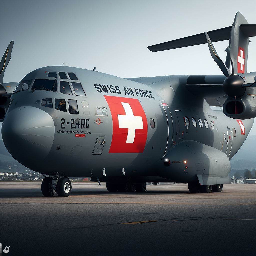 SwissAirlifter's tweet photo. Decided to give AI image generators a try, so I prompted Bing to "Add Swiss Air Force livery on a(n) [Airlifter Model]".

My favorite results for each of 4 aircraft (A400M, C130, C27J, C390). Happy for recommendations for other/better image generators.🙃

Some curious results.😅 https://t.co/2TbprBx0pD