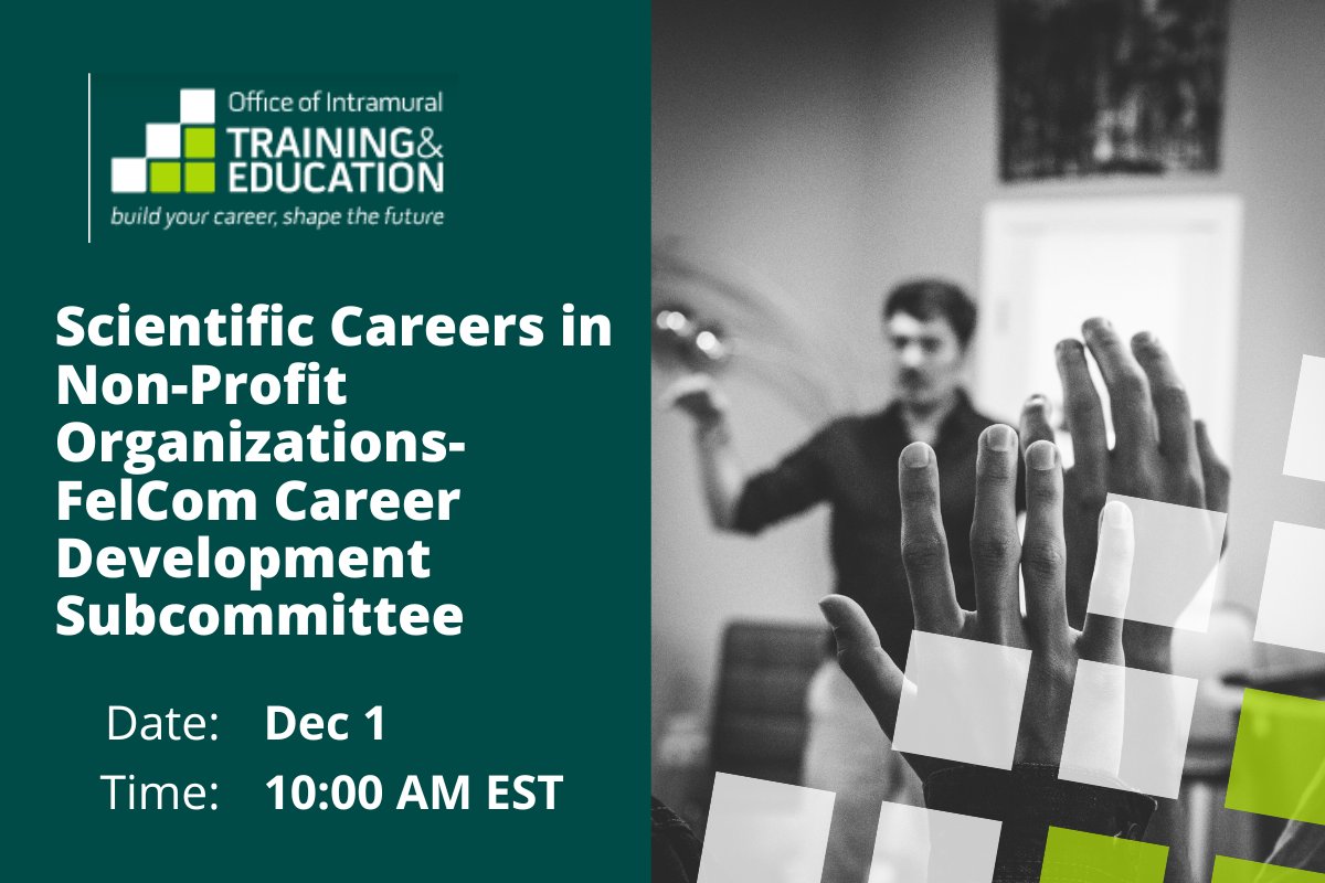 📅 Dec. 1 at 11 AM, join Scientific Careers in Non-Profit Organizations- FelCom Career Development Subcommittee and explores scientific careers from all job sectors. RSVP 👉 bit.ly/3uFG51q #event #science #careerdevelopment #jobsearch