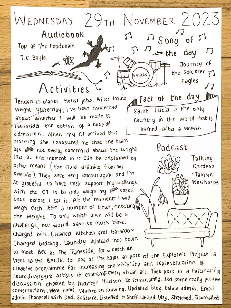 Helen Shaddock (@hshaddock) on Twitter photo Wednesday 29th November 2023 - helenshaddock.blogspot.com/2023/11/wednes… #art #diary #drawing #journal #eatingdistress #eatingdisorder #ocd #mentalhealth #recovery #autism <a href="/SelectedShorts/">Selected Shorts</a> <a href="/tcboyle/">T.C. Boyle</a> <a href="/tamsinwesthorpe/">Tamsin Westhorpe</a> <a href="/balticgateshead/">Baltic Centre for Contemporary Art</a> <a href="/tynesidecinema/">Tyneside Cinema</a> <a href="/ProjectArtWorks/">Project Art Works</a> <a href="/Explorers__Proj/">Explorers Project</a> . <a href="/ejmdean/">Emma Dean</a> Wednesday 29th November 2023 - helenshaddock.blogspot.com/2023/11/wednes… #art #diary #drawing #journal #eatingdistress #eatingdisorder #ocd #mentalhealth #recovery #autism <a href="/SelectedShorts/">Selected Shorts</a> <a href="/tcboyle/">T.C. Boyle</a> <a href="/tamsinwesthorpe/">Tamsin Westhorpe</a> <a href="/balticgateshead/">Baltic Centre for Contemporary Art</a> <a href="/tynesidecinema/">Tyneside Cinema</a> <a href="/ProjectArtWorks/">Project Art Works</a> <a href="/Explorers__Proj/">Explorers Project</a> . <a href="/ejmdean/">Emma Dean</a>