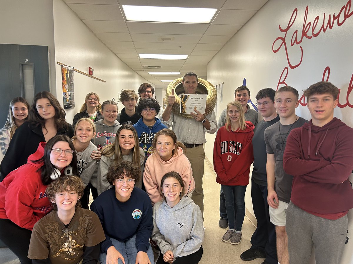 Student Council recognized our 2nd Tireless Teacher recipient. Mr. Maybury. Thank you for all you do for our kids and our school! <a href="/lakewoodlocalsd/">Lakewood Local Schools</a> <a href="/MrsHaudenschild/">Candace Haudenschild</a> <a href="/LakewoodLSD_HS/">Lakewood High School</a>