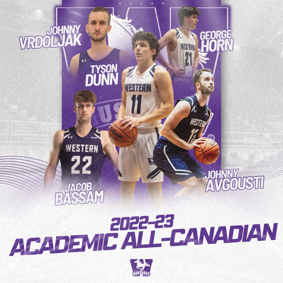 Western Men's Basketball (@mustangs_bball) on Twitter photo Mustangs would like to congratulate our 5 2022-23 Academic All-Canadians <a href="/tysondunn22/">Tyson Dunn</a> <a href="/johnnyavgousti4/">Johnathan Avgousti</a> <a href="/johnny_vrd/">Johnny Vrdoljak</a> <a href="/George7horn/">George Horn</a> and Jacob Bassam
#WesternBasketball #RunWithUs Mustangs would like to congratulate our 5 2022-23 Academic All-Canadians <a href="/tysondunn22/">Tyson Dunn</a> <a href="/johnnyavgousti4/">Johnathan Avgousti</a> <a href="/johnny_vrd/">Johnny Vrdoljak</a> <a href="/George7horn/">George Horn</a> and Jacob Bassam
#WesternBasketball #RunWithUs