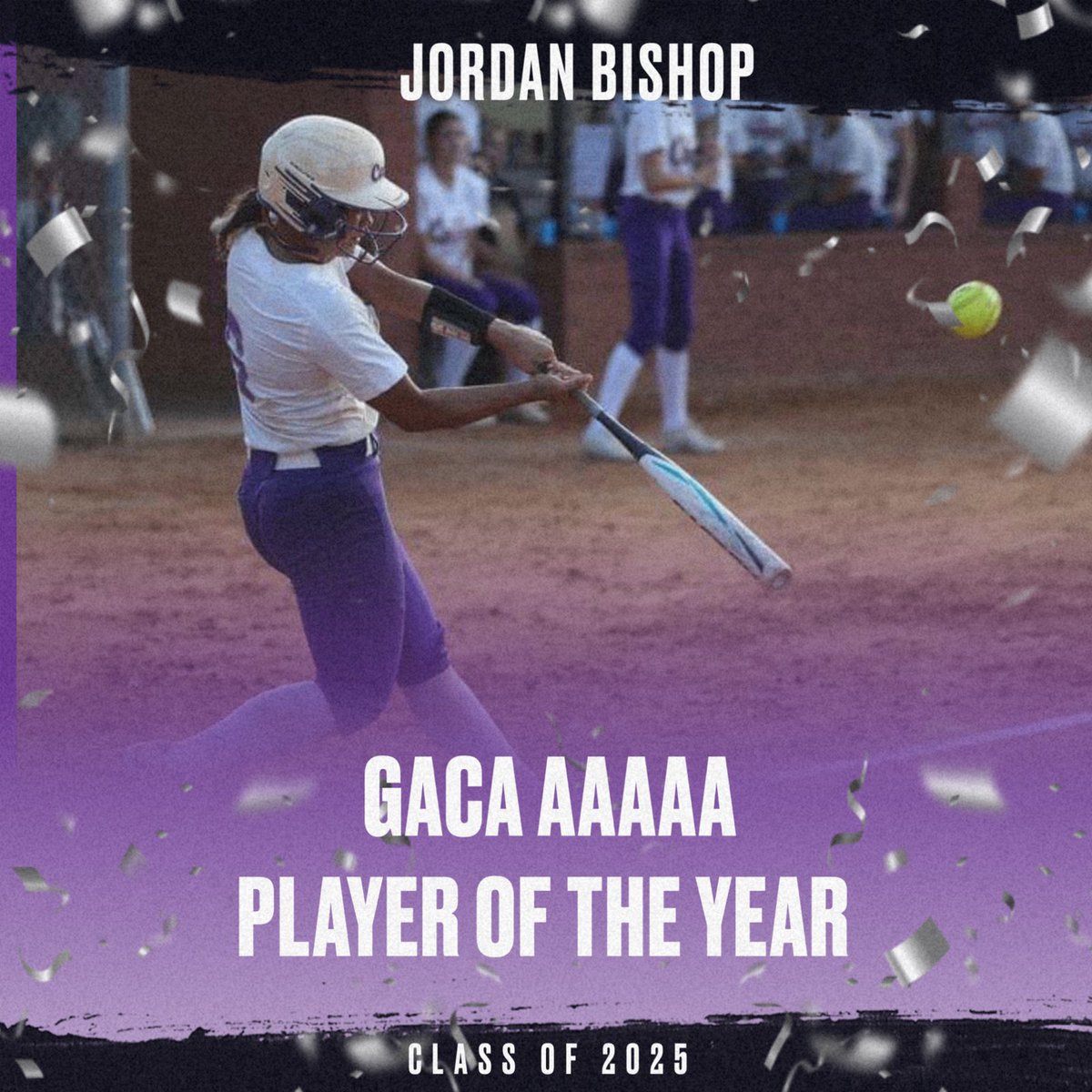 So Blessed to be named GACA AAAAA PLAYER OF THE YEAR!!!!💜💜💜 #gocanes <a href="/ladycanessball/">CHS SOFTBALL</a>