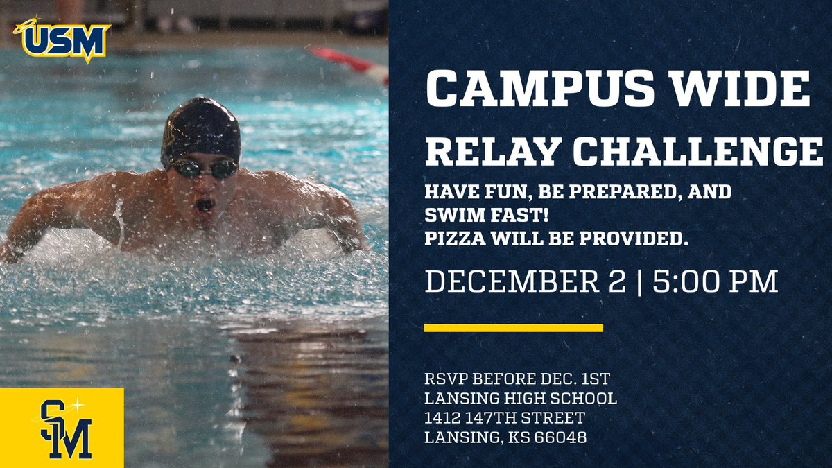 Come out and represent your sport at the campus wide relay swim challenge this Saturday at 5 p.m. #GoSpires #FirstCityU