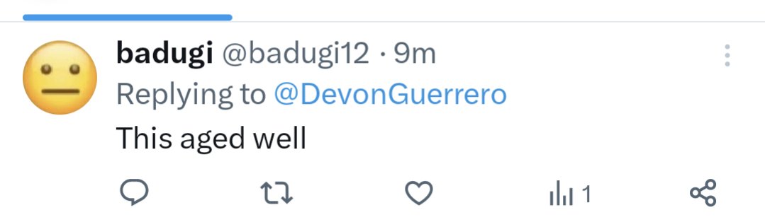DevonGuerrero's tweet photo. @badugi12 Lmao, don't delete your tweets now! It did age well https://t.co/sFuYmM7XiO