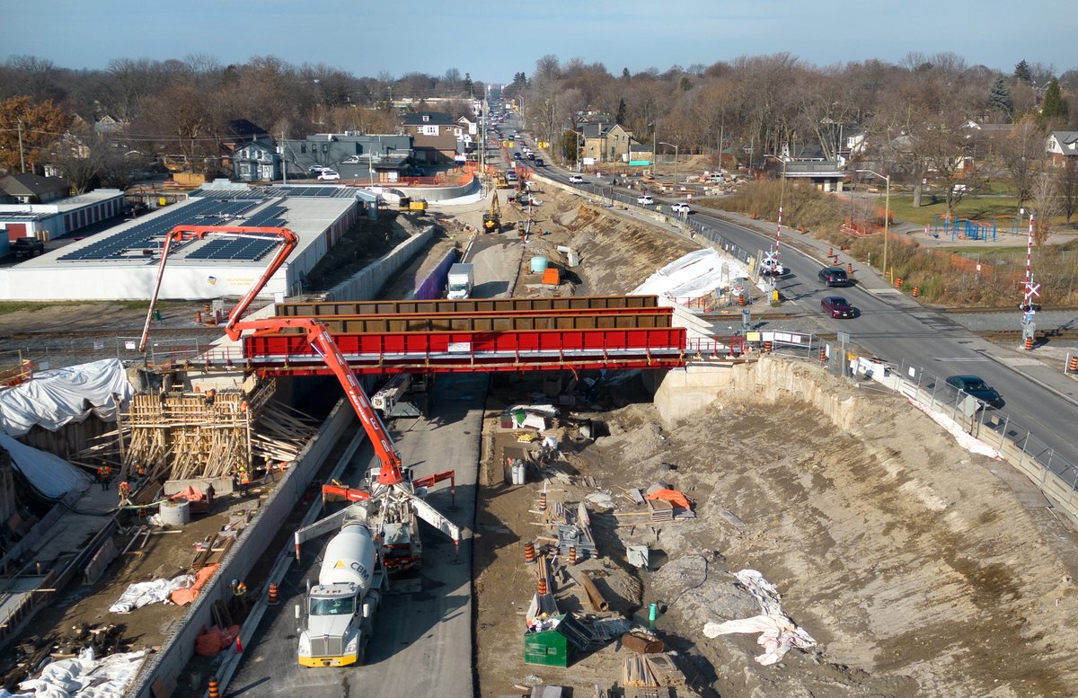 Could the end to endless waiting behind train traffic on Adelaide be near? Birds-eye view of the Adelaide North underpass project which will be completed in 2025. The $88 million project began in 2022.