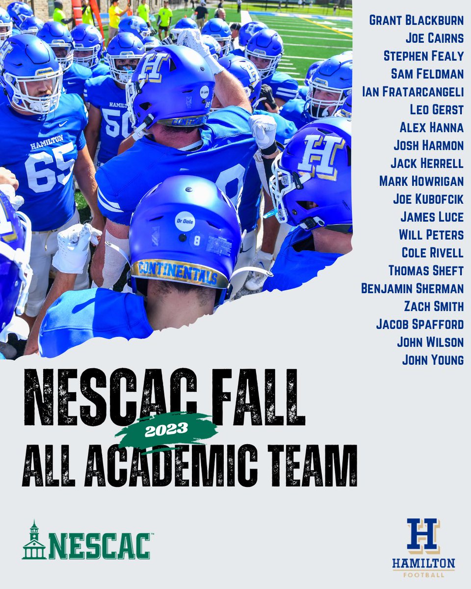 Congratulations to all 20 our guys who were named to the NESCAC Fall All-Academic Team!