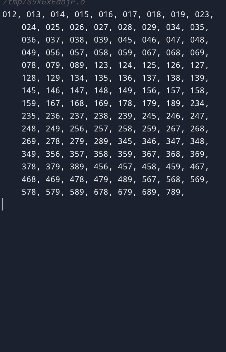 DeeRNner's tweet image. A program that prints all possible different combinations of three digits.
#Daysofcoding  
#ALX_SE